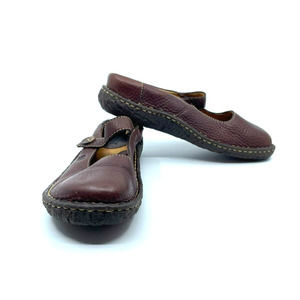 BORN Mary Jane Loafers Shoes Womens Size 7.5 Brown Leather Schoolgirl Acadamia